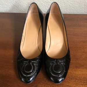 Salvatore Ferragamo heels black leather 6d